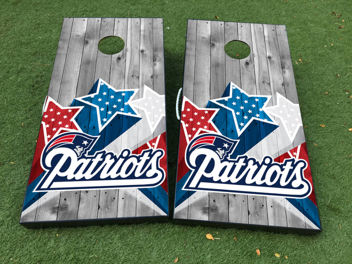 Set de Vinilo Adhesivo para Tablero de Cornhole Inspirado en Fútbol Americano de los Patriots