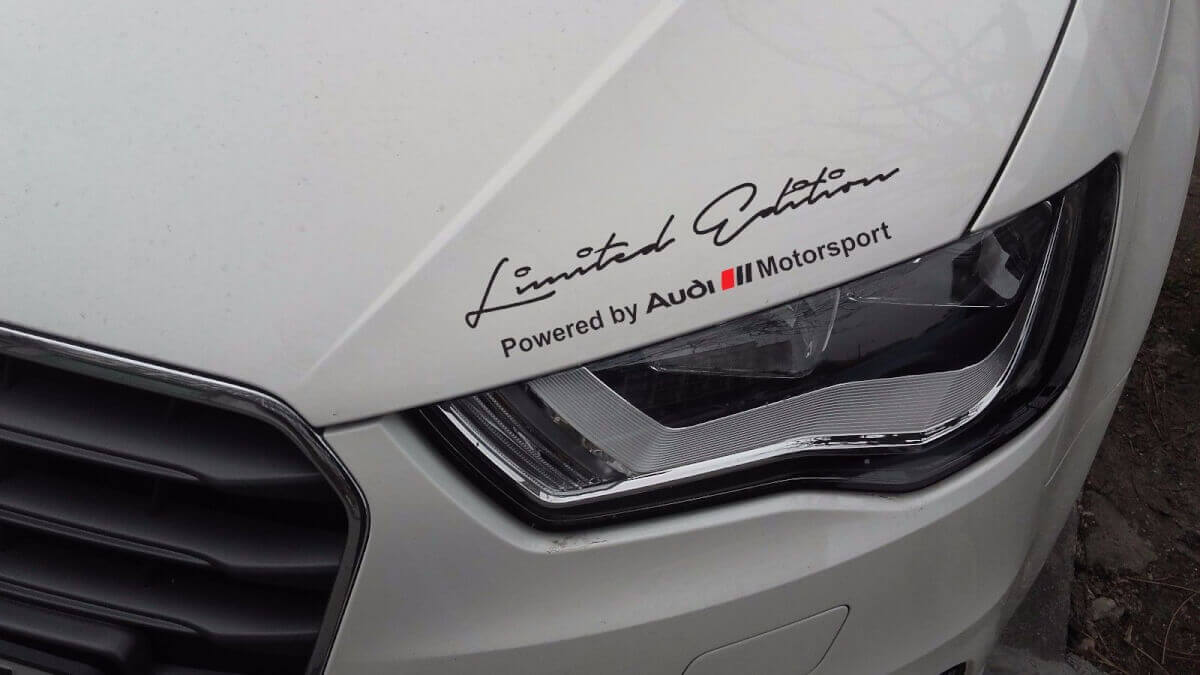 Vinilos adhesivos para capó Edición Limitada Powered by Audi Motorsport para Audi