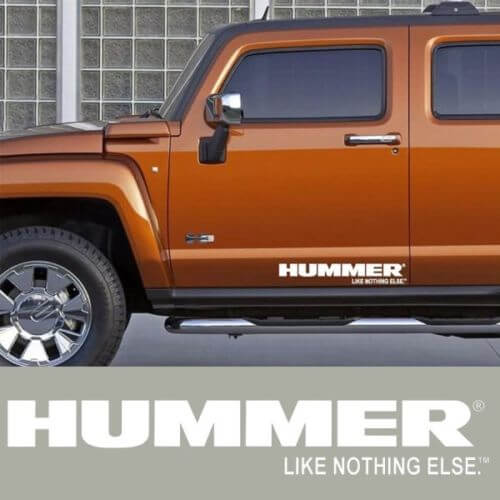 2X vinilo de falda lateral para HUMMER H3 H2 H1 calcomanía adhesiva de carrocería con logotipo de emblema
