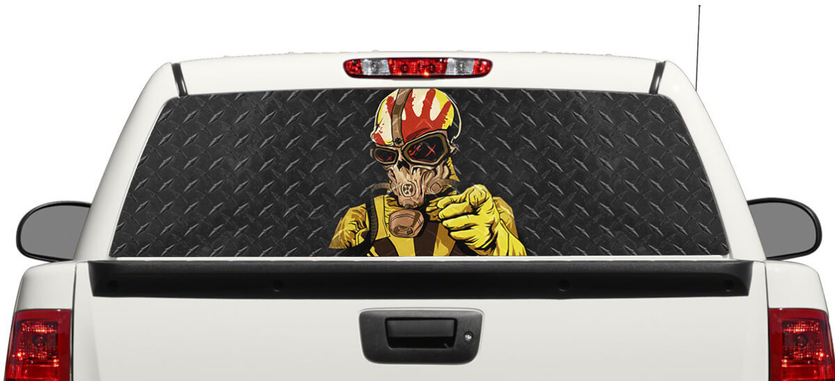 Calcomanía de calavera Five Finger Death Punch para ventana trasera de camión y SUV