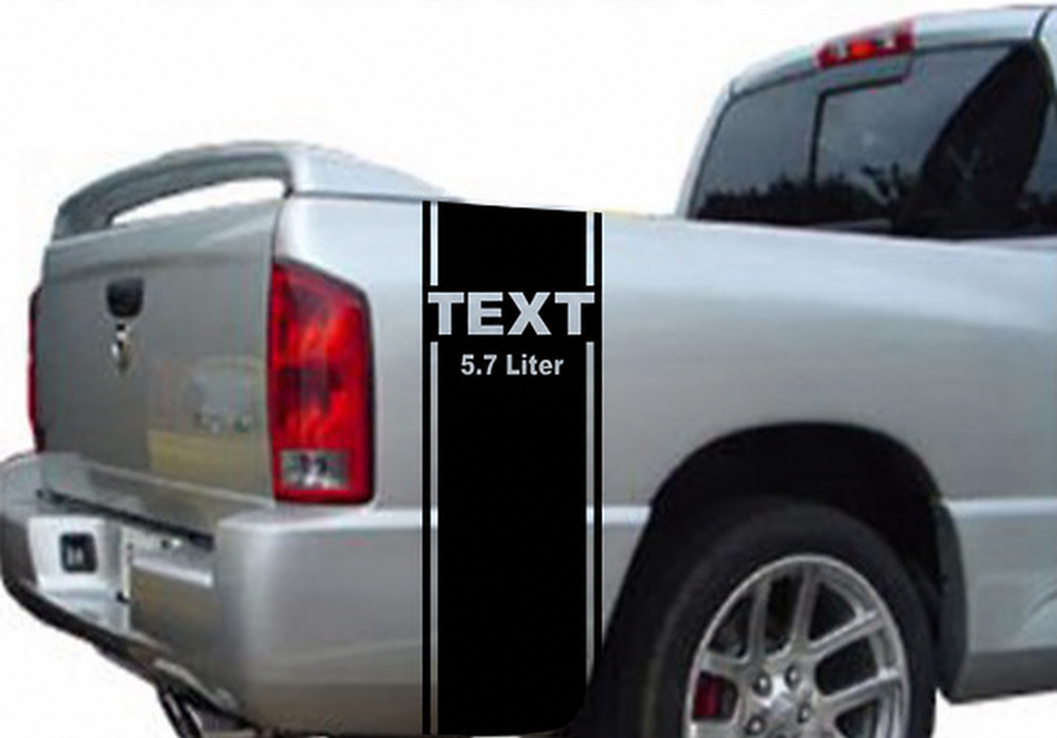 2x Calcomanías personalizadas de vinilo con raya 5.7 litros para camioneta Dodge Ram