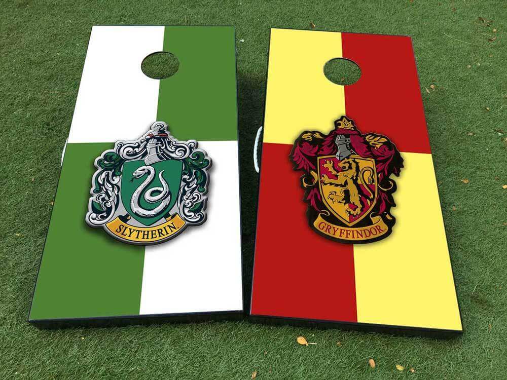 Set de vinilos adhesivos para tablero de lanzamiento de bolsas de Slytherin y Gryffindor