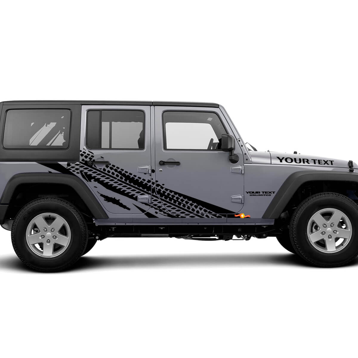 Calcomanía de vinilo con gráfico de huella de neumático para Jeep Wrangler Unlimited JK