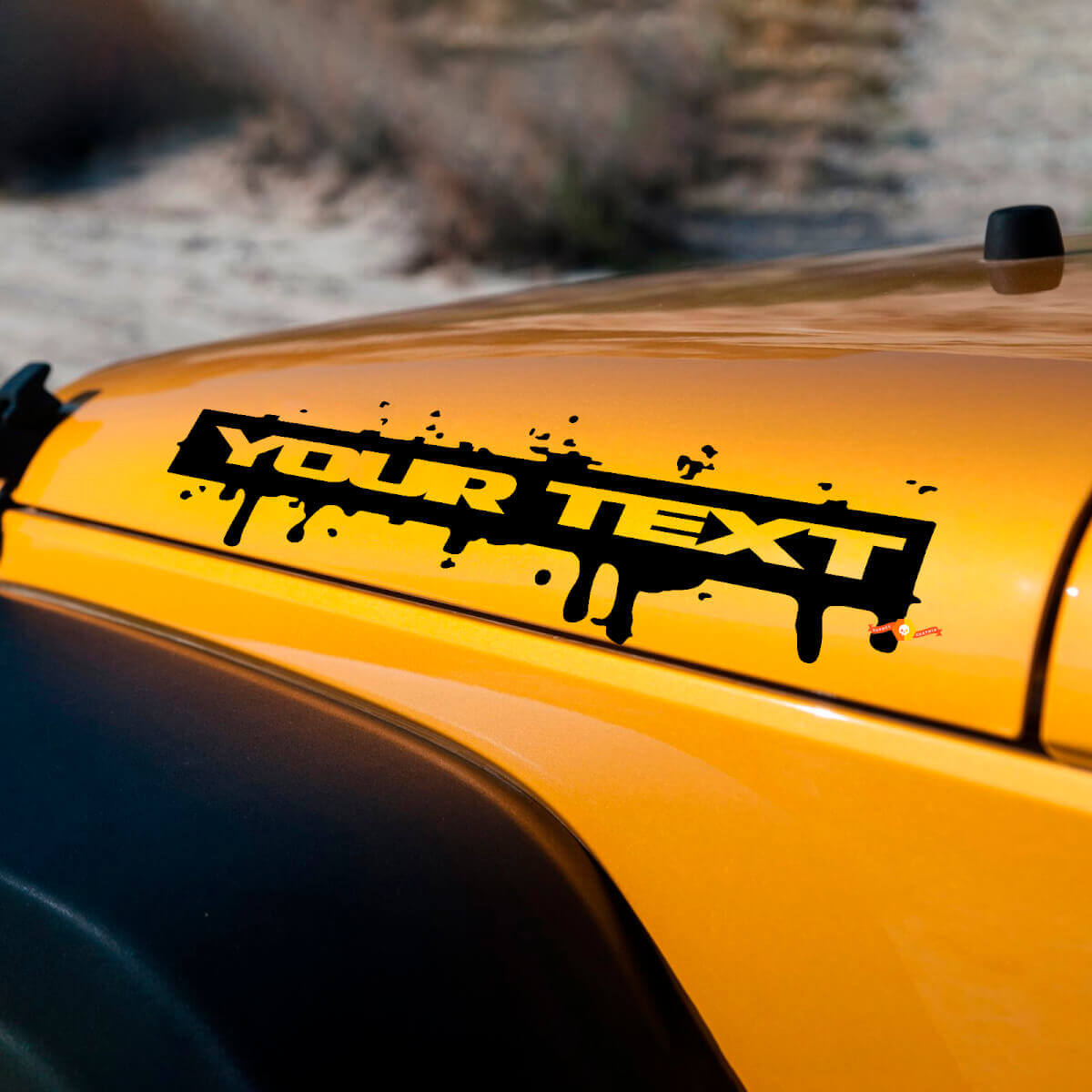 Calcomanía adhesiva de vinilo para capó con pintura salpicada para Jeep Wrangler Sahara Rubicon JK