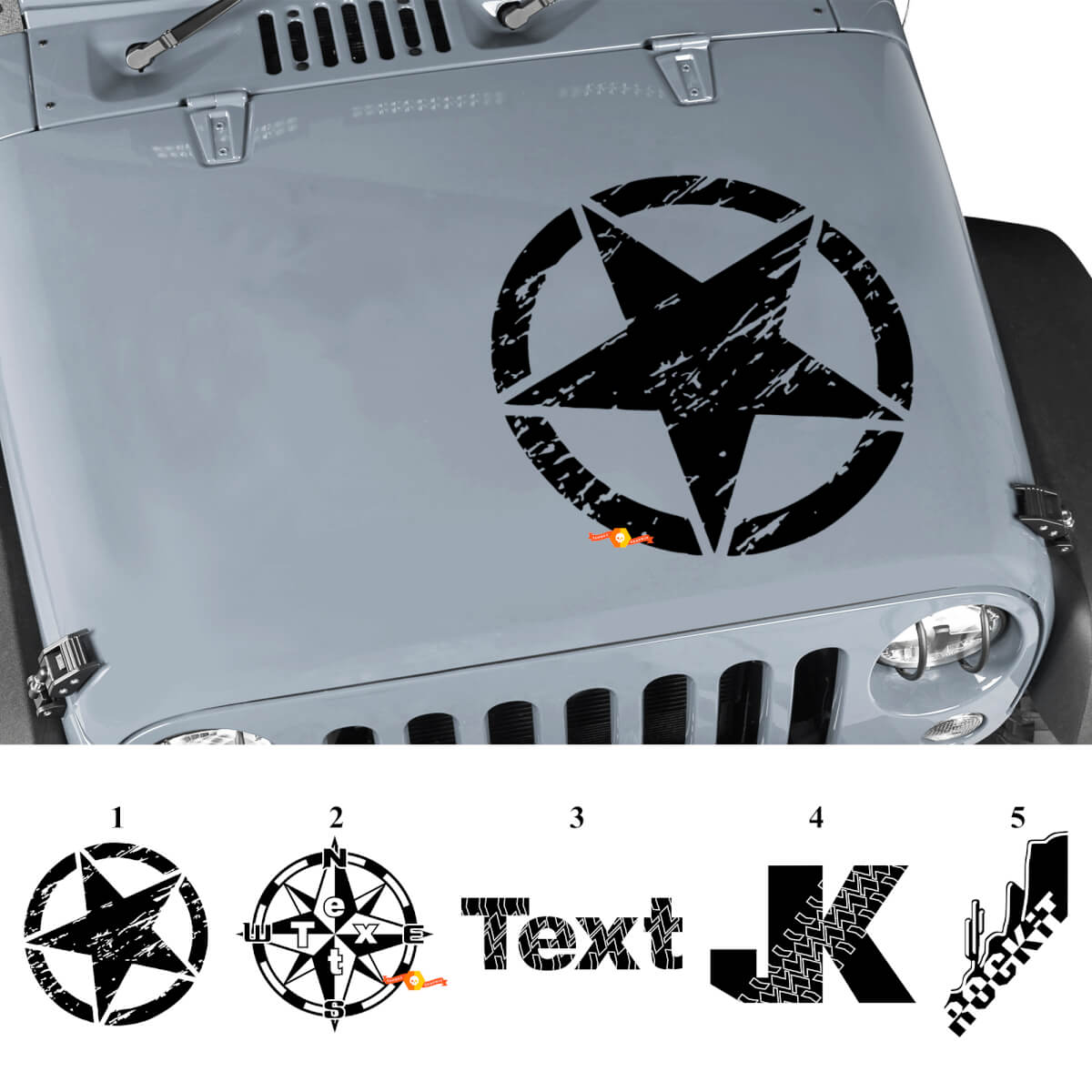 Calcomanía de vinilo para capó con gráficos personalizados para Jeep Wrangler Rubicon JK