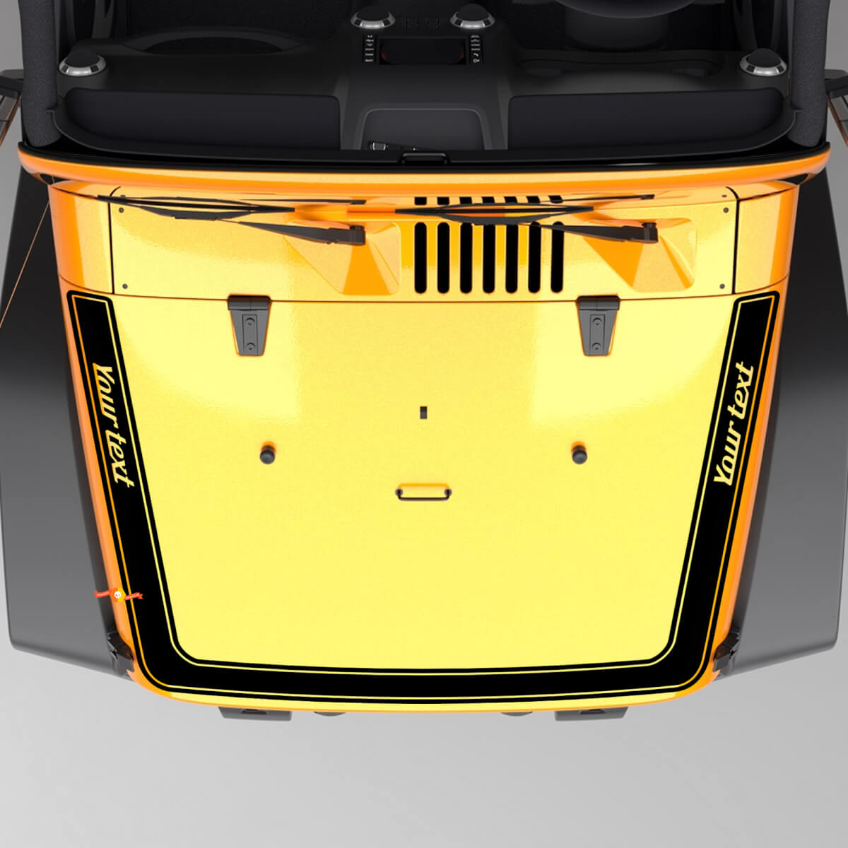 Calcomanía de vinilo de franjas para capó perimetral para Jeep Wrangler Rubicon
