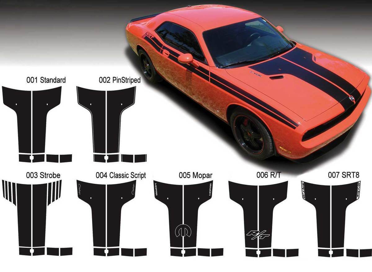 Dodge Challenger Hood T Calcomanía Calcomanía Los gráficos de Hood se adaptan a los modelos 09-14