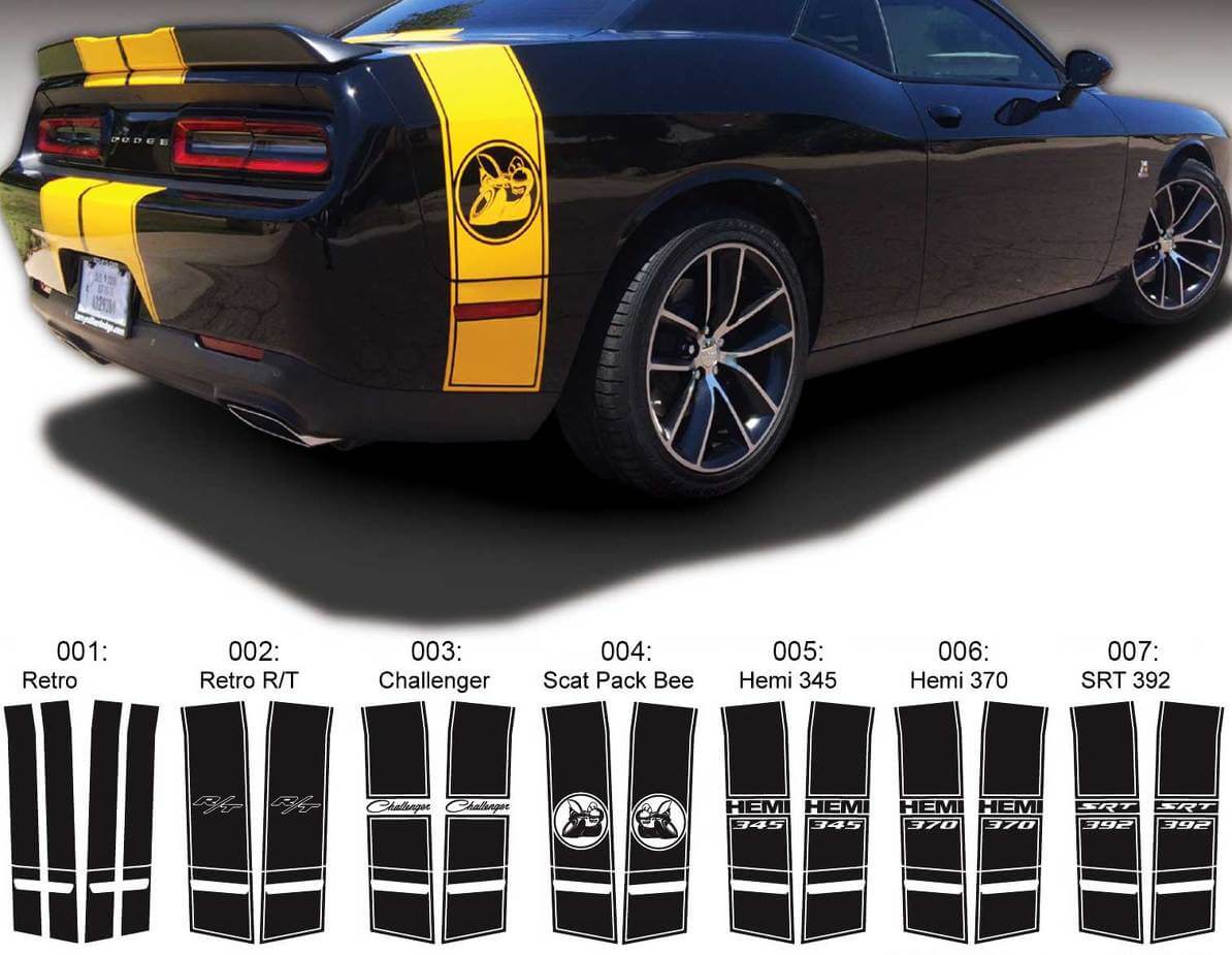 Kit de calcomanías de banda trasera Super Bee para Dodge Challenger 2015