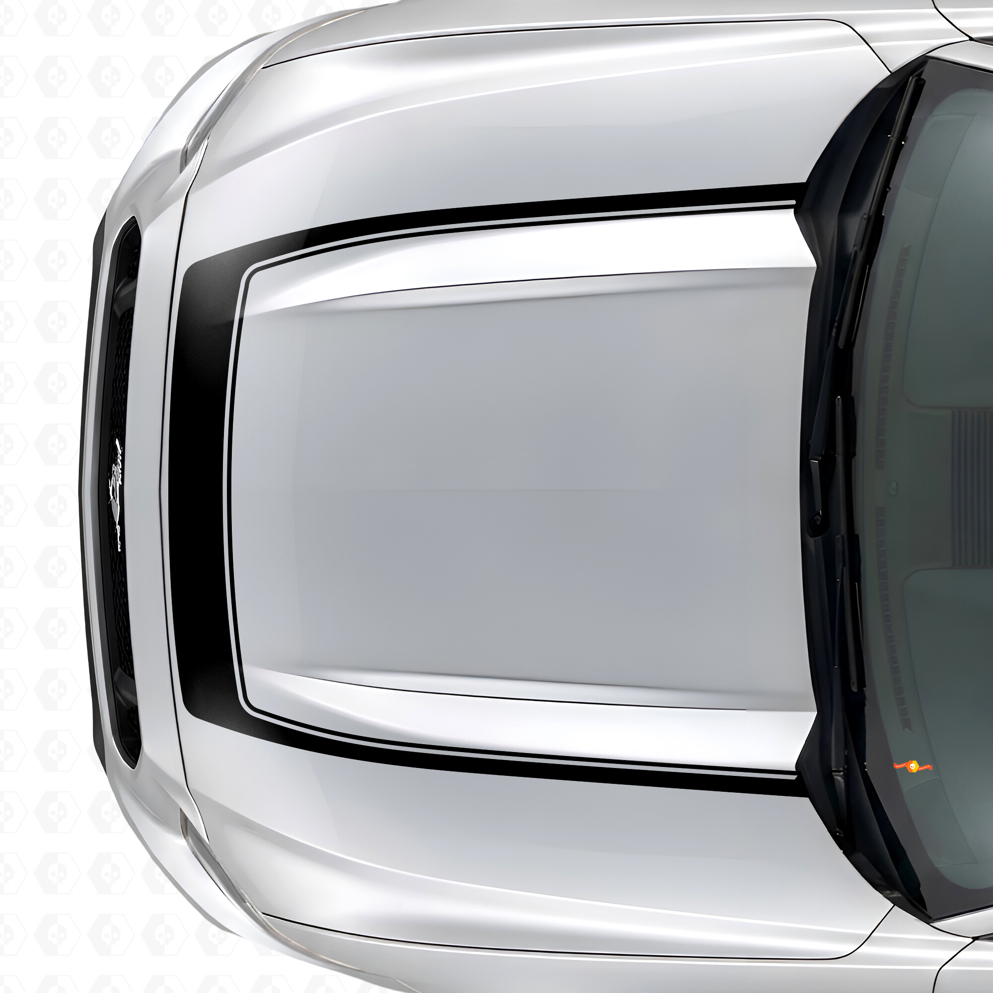 Franja con Contorno Interior Vinilo Adhesivo para Capó para Musclecar Musclecarmodel 2015-2020
