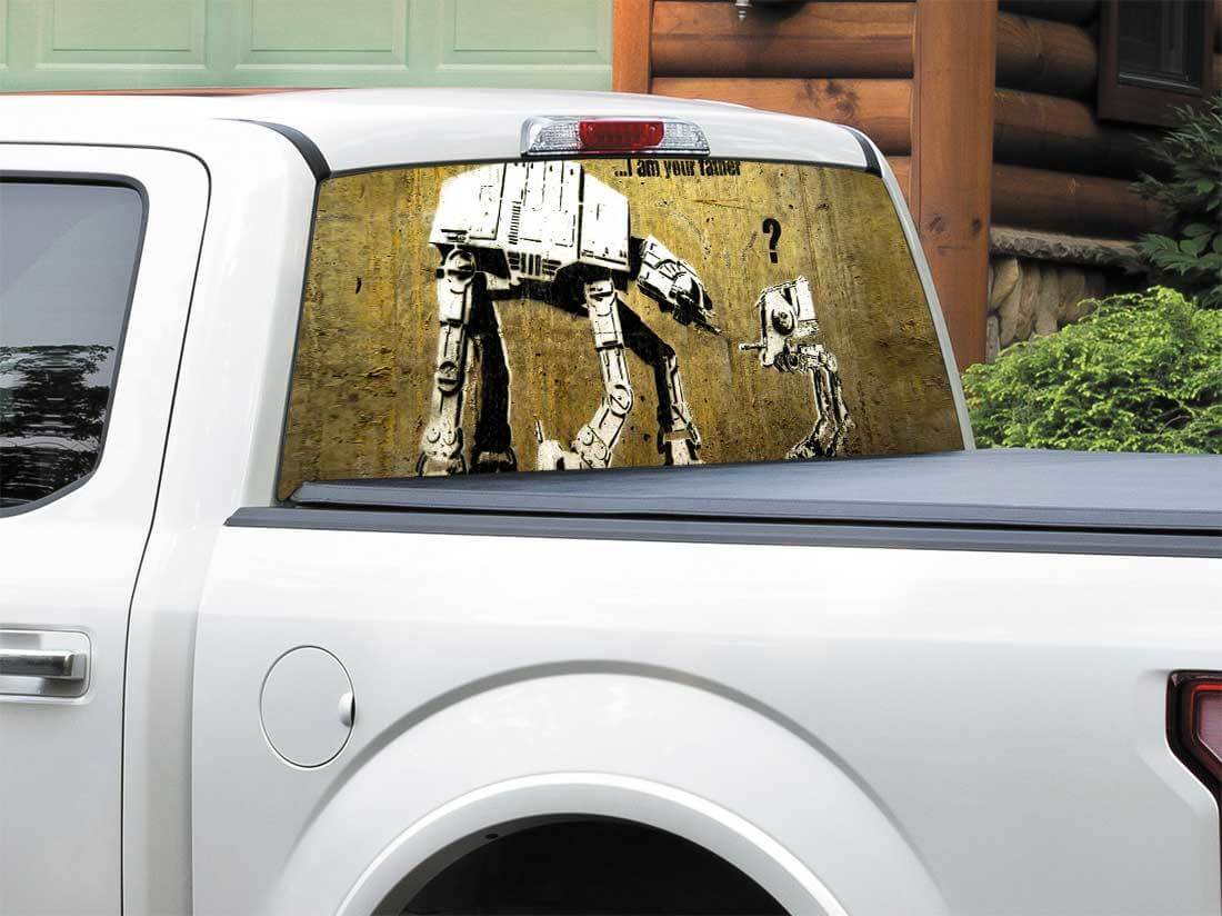 Calcomanía de Vinilo Graciosa para Ventana Trasera AT-AT y AT-ST para Camión SUV Coche