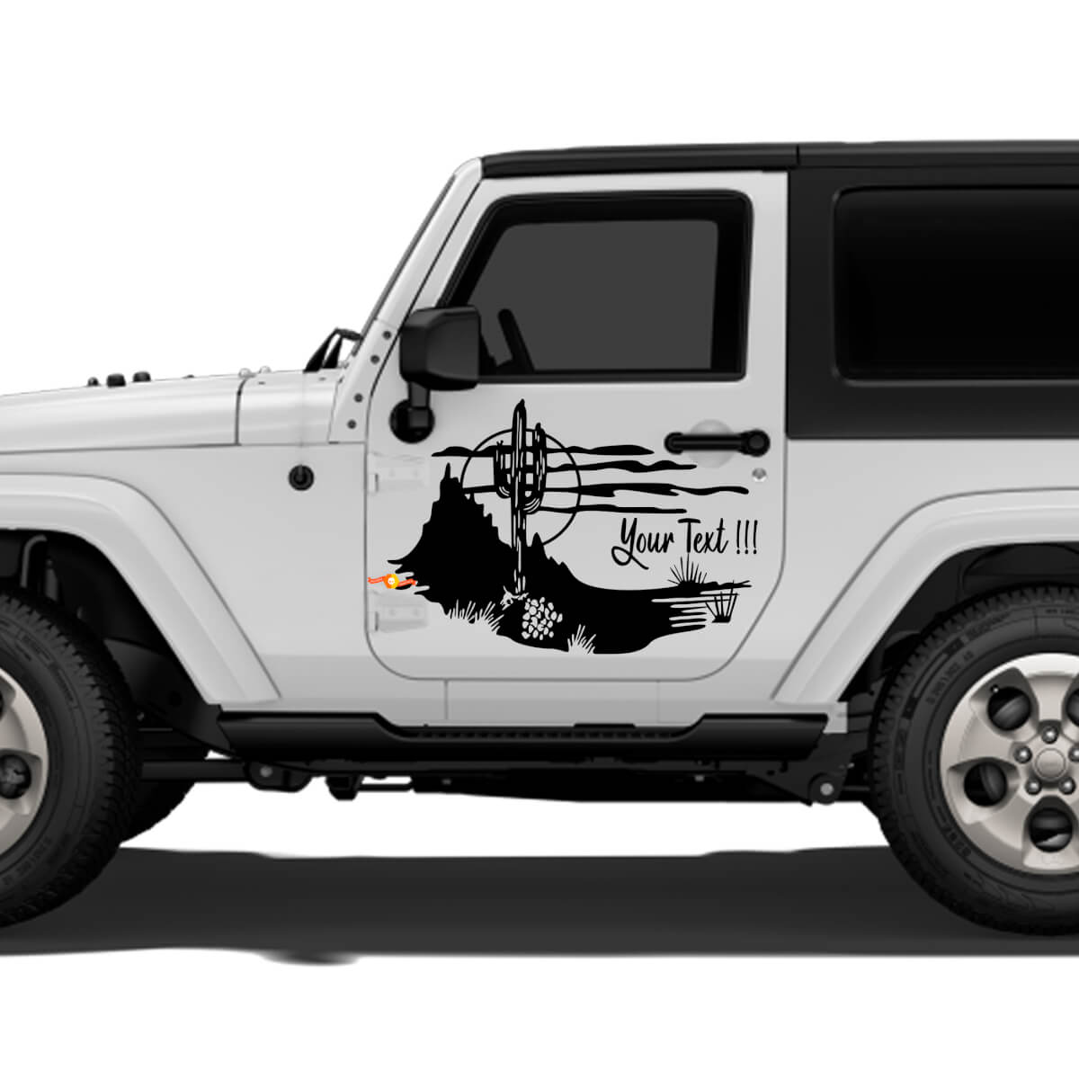 Calcomanía Vinilo Puerta Paisaje de Cactus para Jeep Wrangler Rubicon Sahara