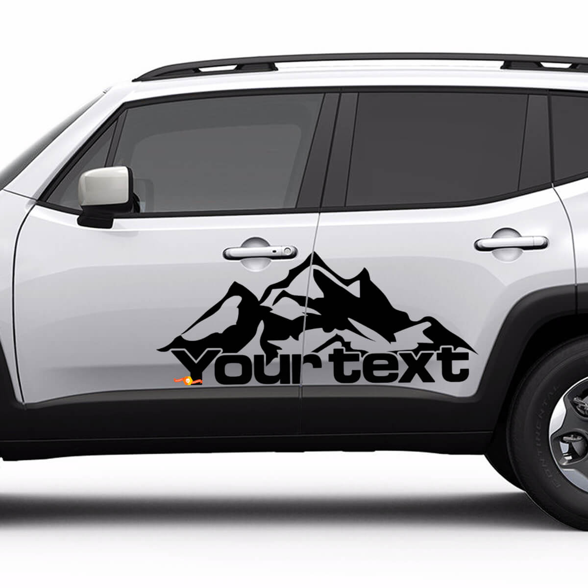 Adhesivo de Vinilo con Letras Estilo Montañas para Puerta Lateral para Jeep Renegade