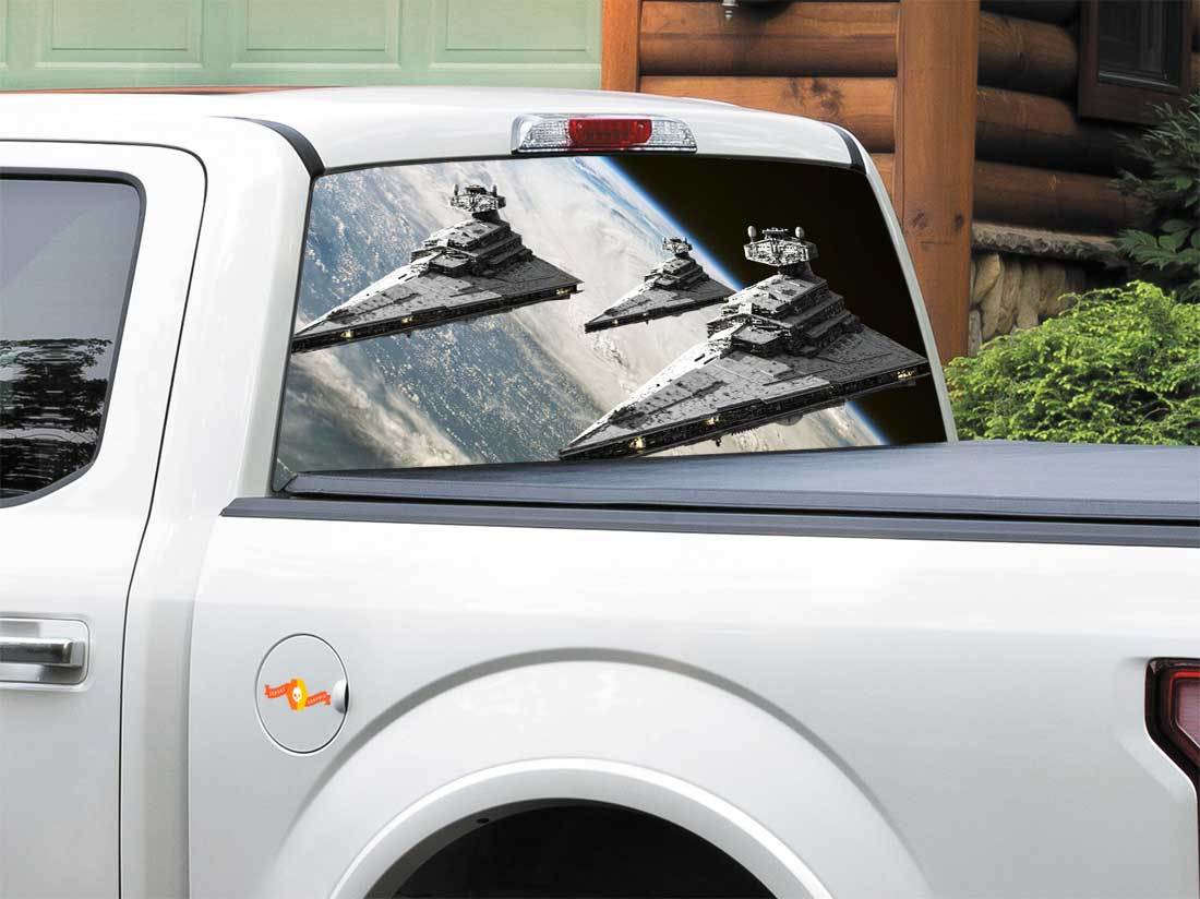Star Destroyer Star Wars Ventana trasera Calcomanía Etiqueta Camioneta SUV Coche cualquier tamaño