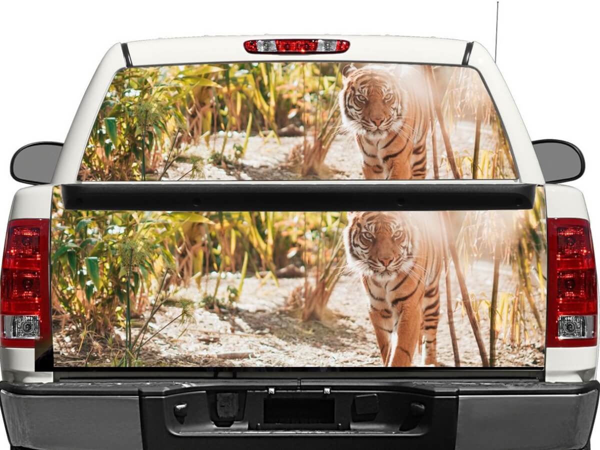 Etiqueta engomada de la etiqueta de la ventana trasera o del portón trasero del tigre para el coche SUV de la camioneta pickup
