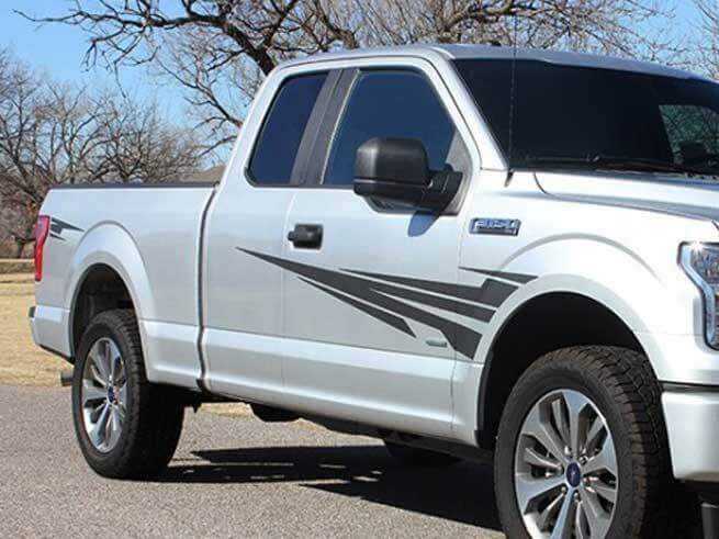 Ford F150 rayas laterales vinilo gráficos calcomanías pegatinas kit se adapta a modelos 2015-2018