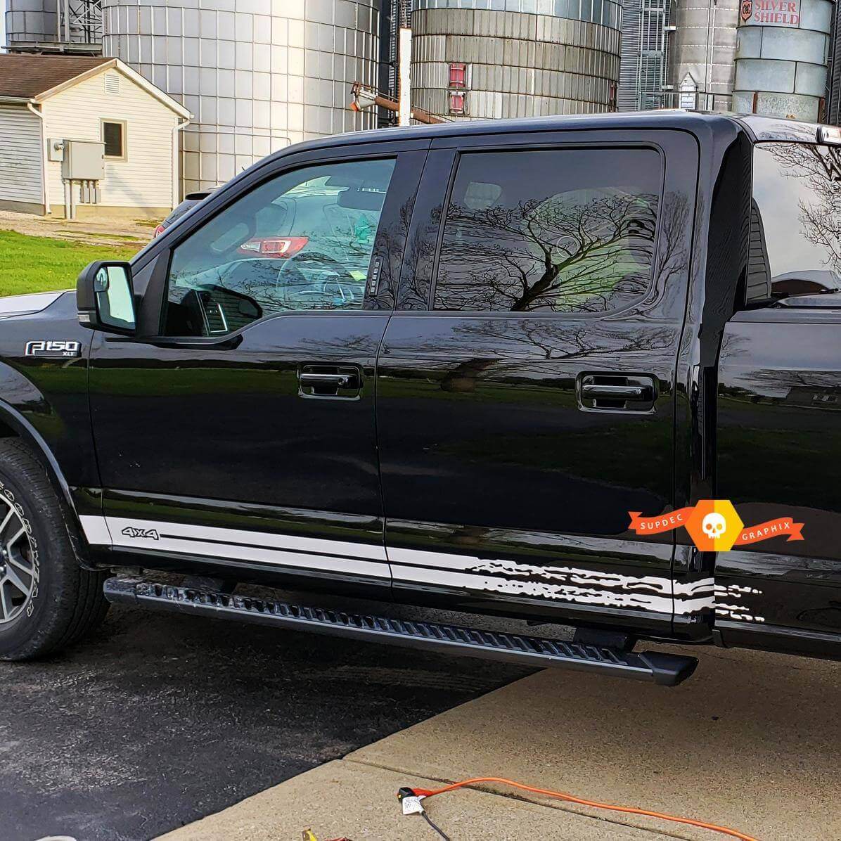 Vinilo de Franjas Laterales Desgastadas para Ford F-150 2015-2020