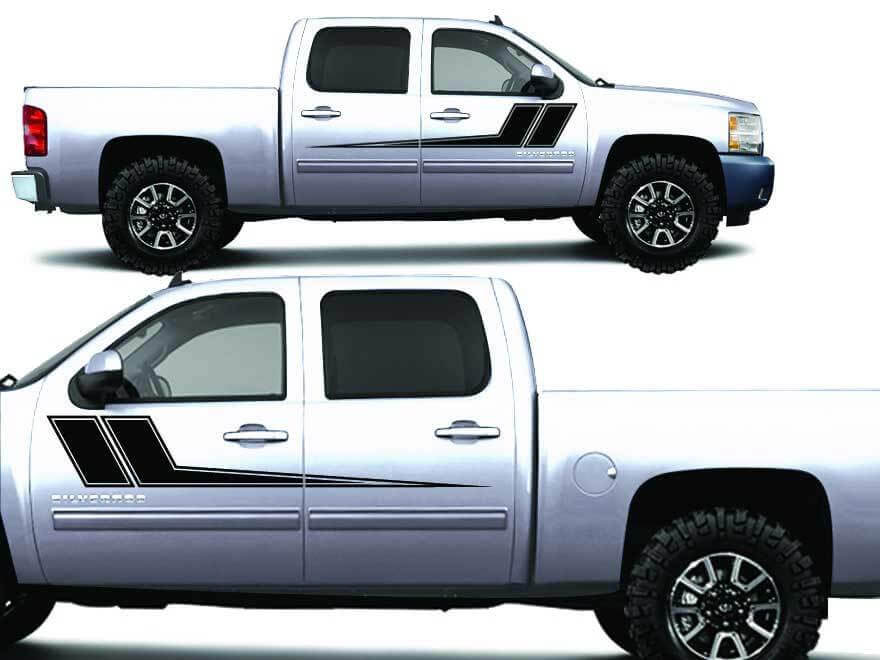 Chevrolet Silverado Truck 1500/2500/3500 RALLY STRIPE Calcomanías gráficas para modelos 2008-2013