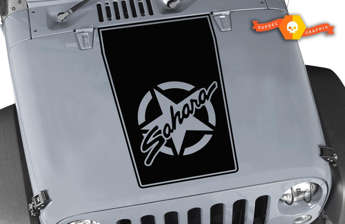 Jeep Hood Pegatina Calcomanía Wrangler Gran Blackout Hood Vinilo Rubicon Sahara JK LJ TJ #1
