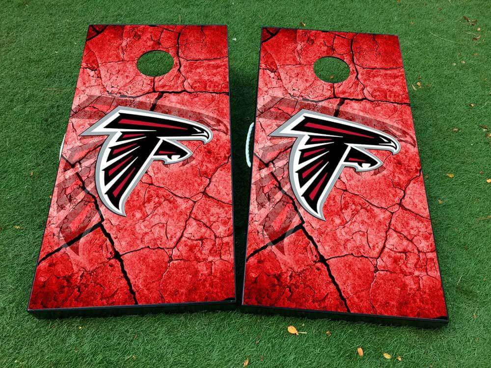 Juego de tablero Cornhole de fútbol de los Atlanta Falcons Pegatina Calcomanía ENVOLTURAS DE VINILO con LAMINADO 2