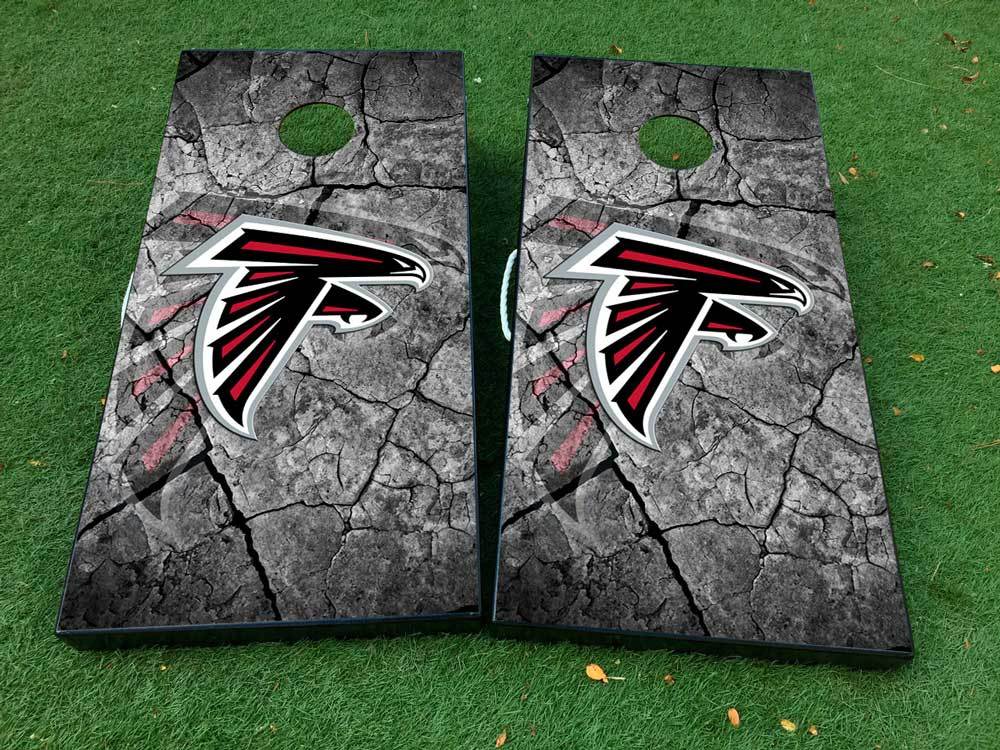 Atlanta Falcons fútbol 2 Cornhole juego de mesa pegatina calcomanía ENVOLTURAS DE VINILO con LAMINADO
