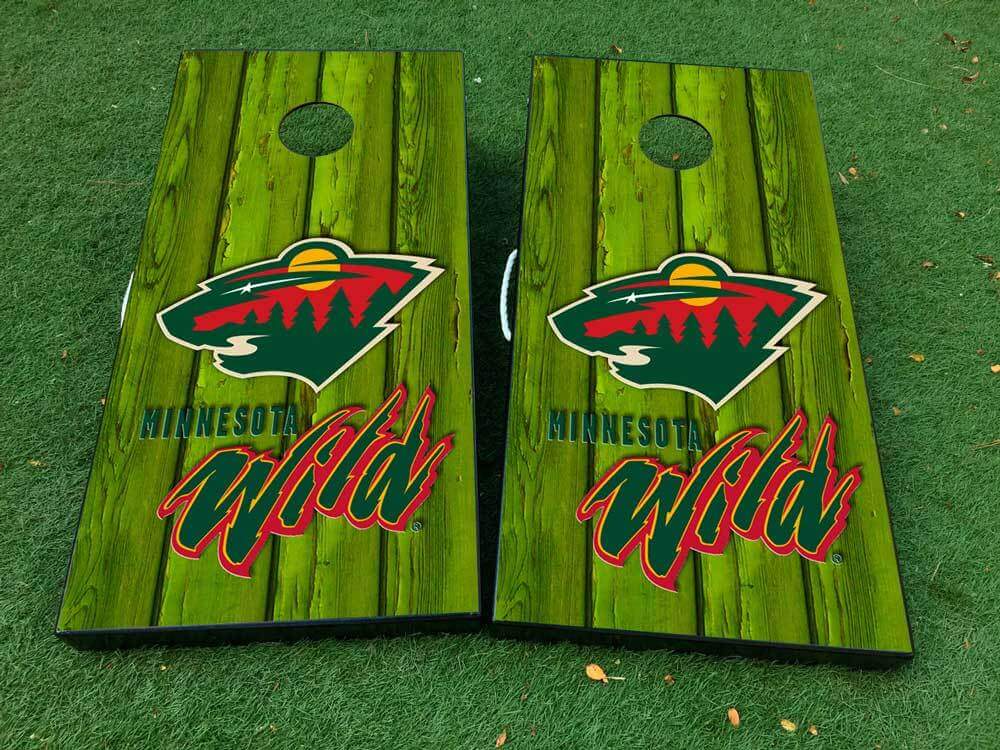 Set de Calcomanías de Vinilo para Tablero de Cornhole de Hockey Minnesota Wild