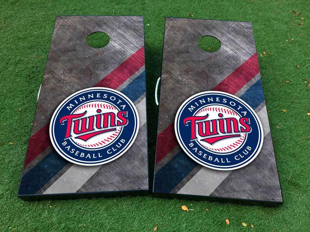 Juego de calcomanías de vinilo para tablero de cornhole Minnesota Twins