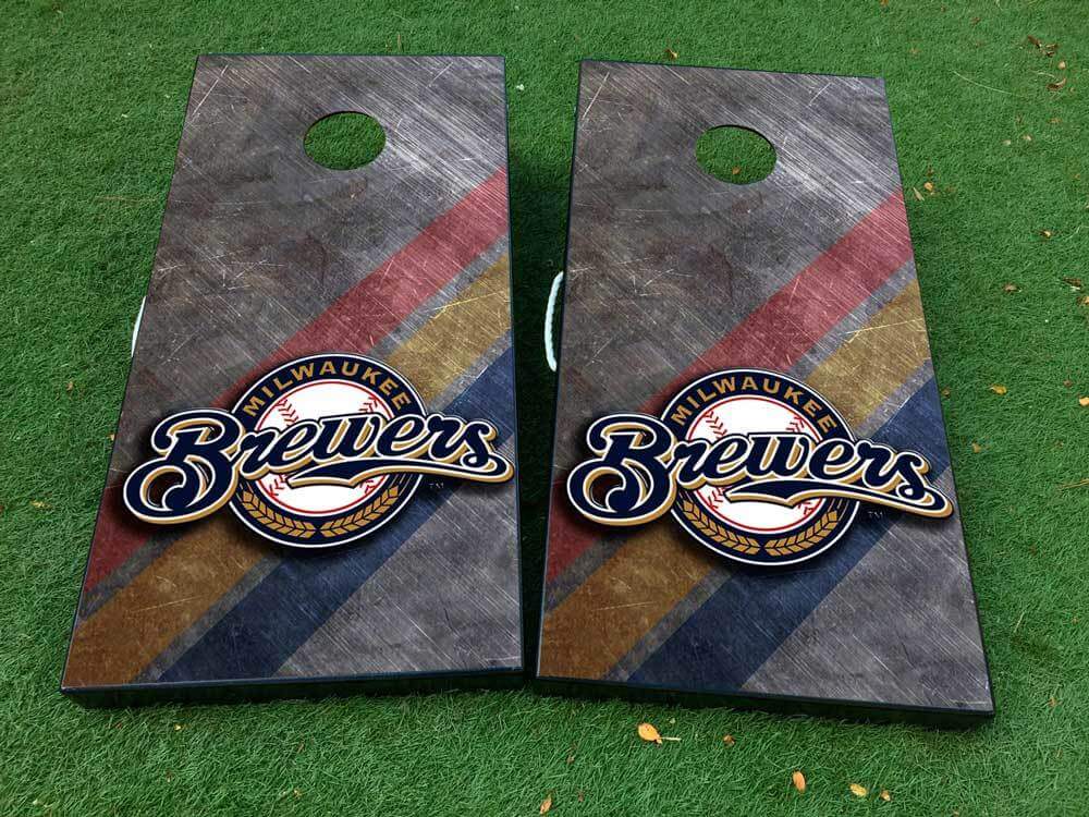 Juego de Calcomanías de Vinilo para Tablero de Cornhole de Béisbol Milwaukee Brewers