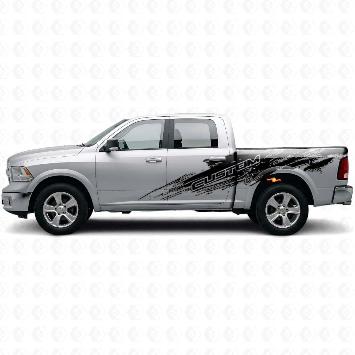 Kit de Calcomanías Laterales de Vinilo con Letras Personalizadas en Estilo Salpicadura de Barro para Dodge Ram