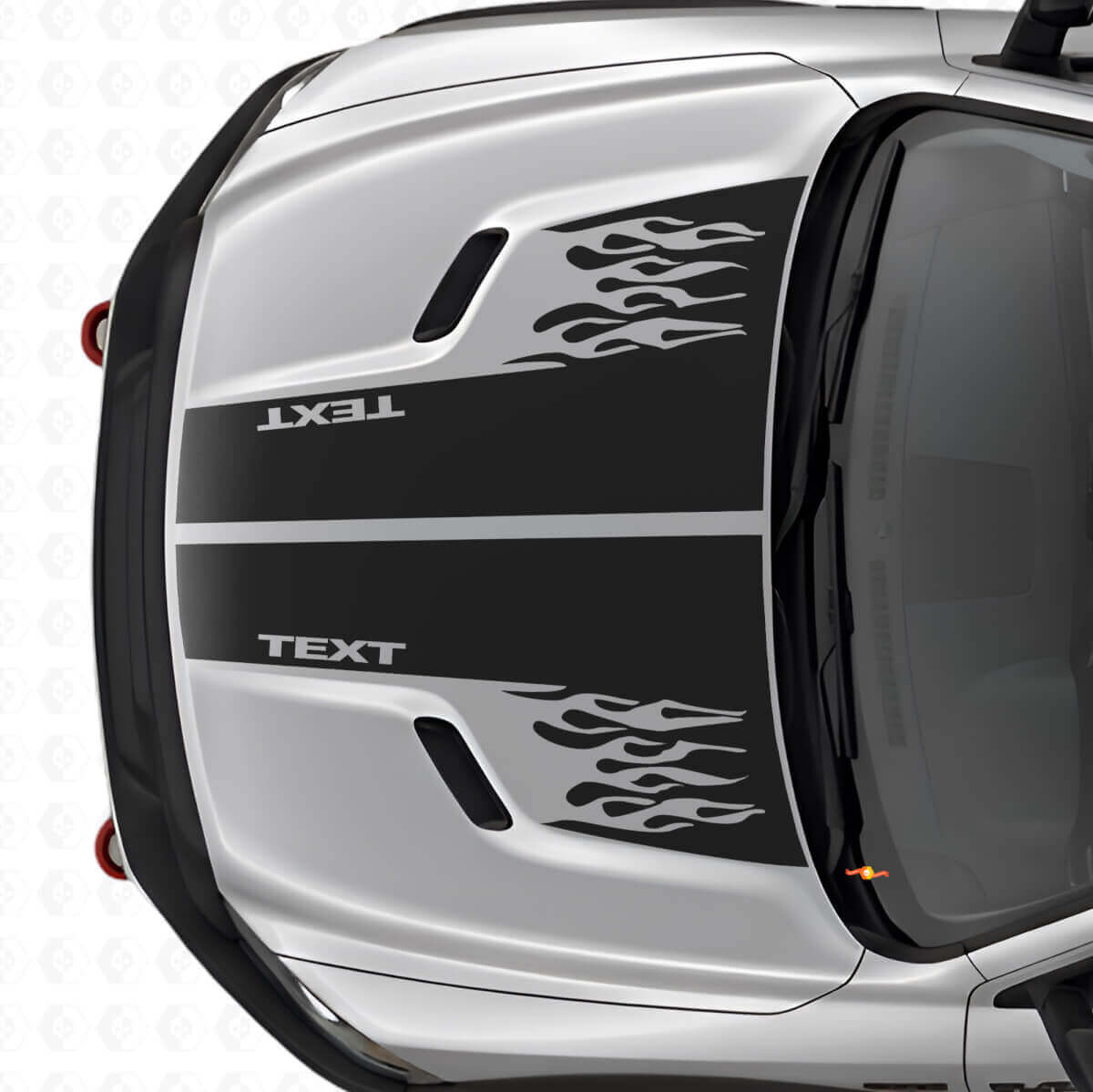 Calcomanía de vinilo de rayas dobles estilo llamas personalizadas para capó de Dodge Ram