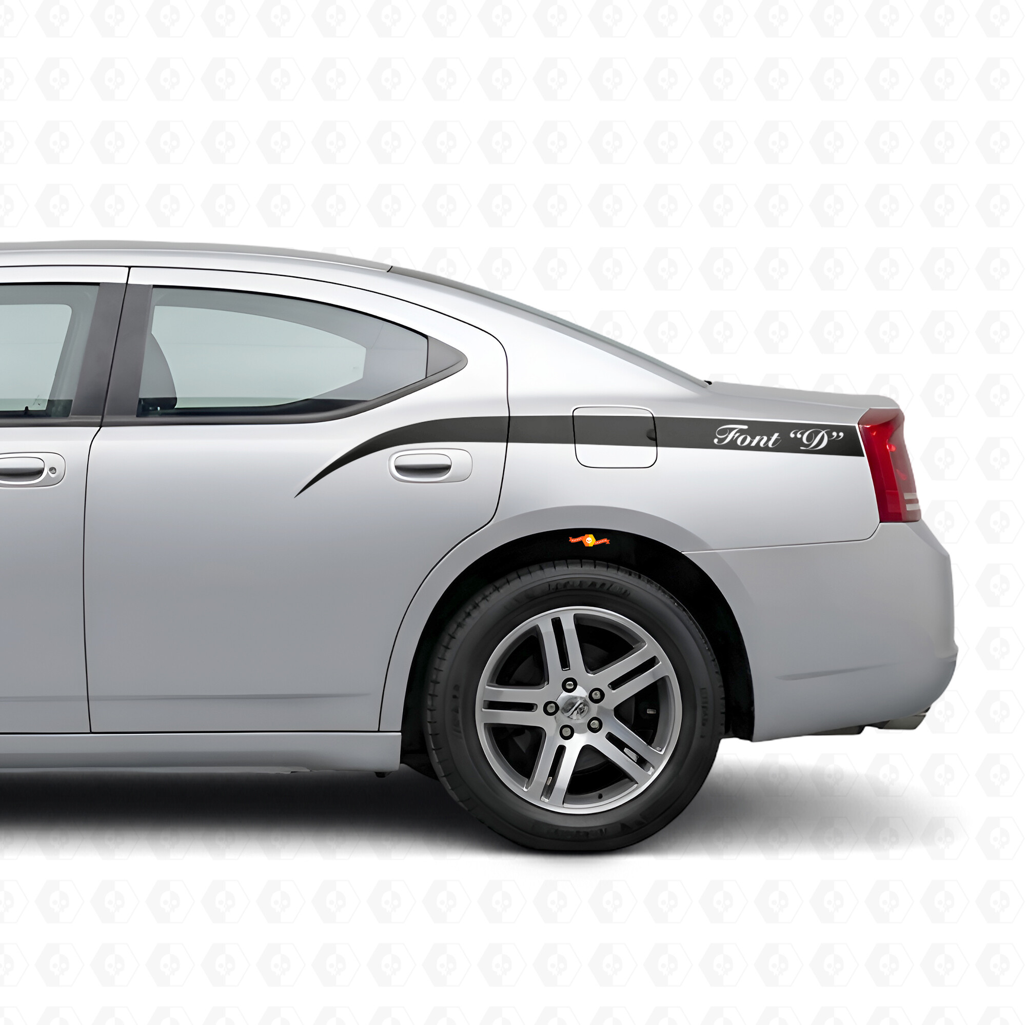 Vinilos laterales con franjas curvas personalizadas para Dodge Charger 2006-2010