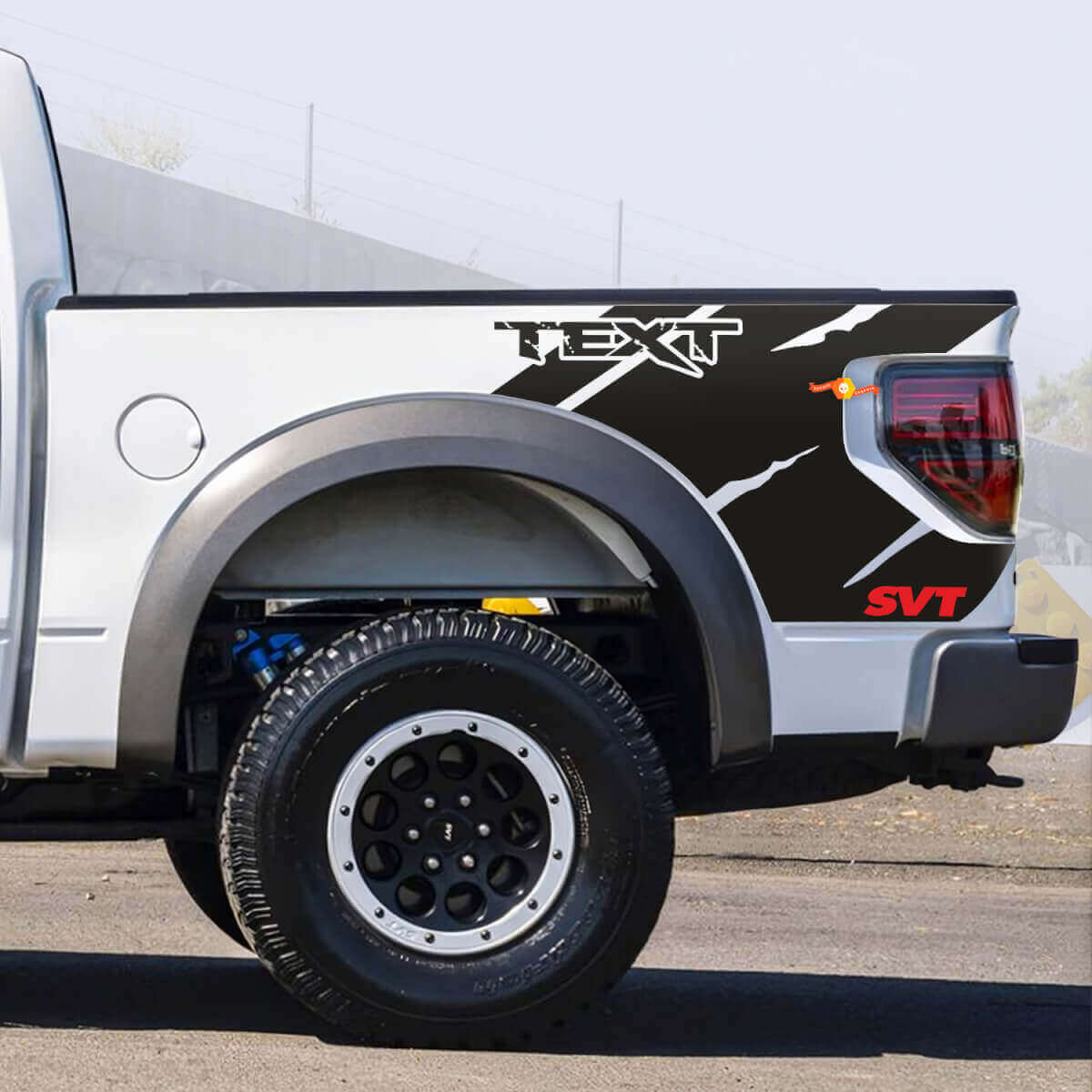 Kit de vinilo de cabecera con texto personalizado estilo envejecido para camioneta Musclecar SVT 2010-14