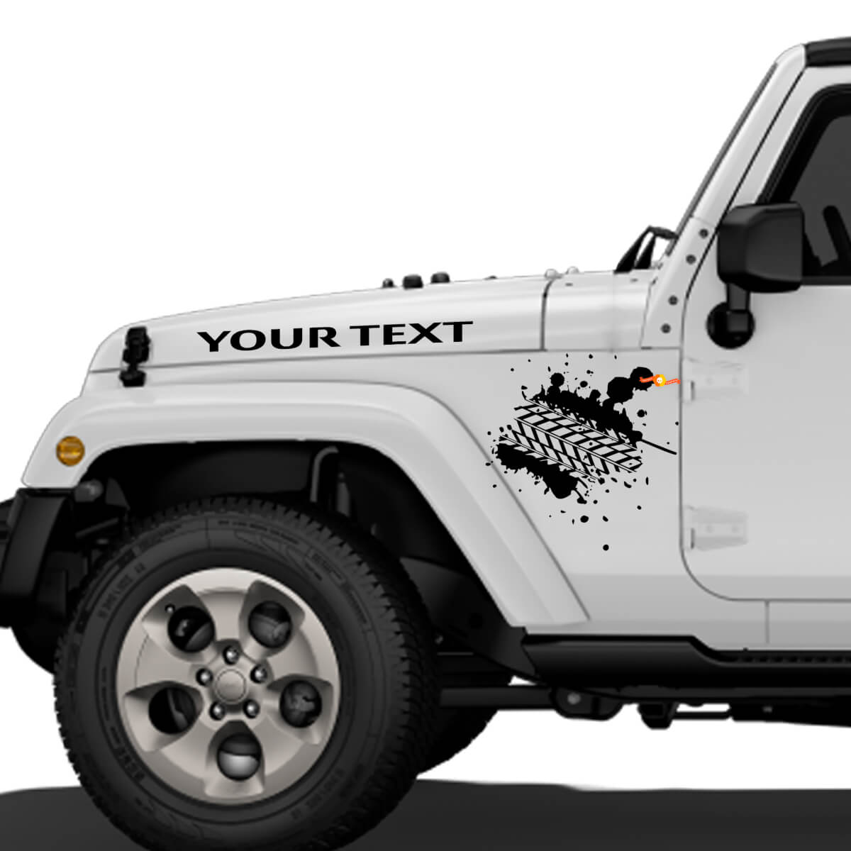 Mud Tire Tracks Jeep Vinilo Decal Hood Rubicon Renegade Sticker Car Truck Vehicle kit