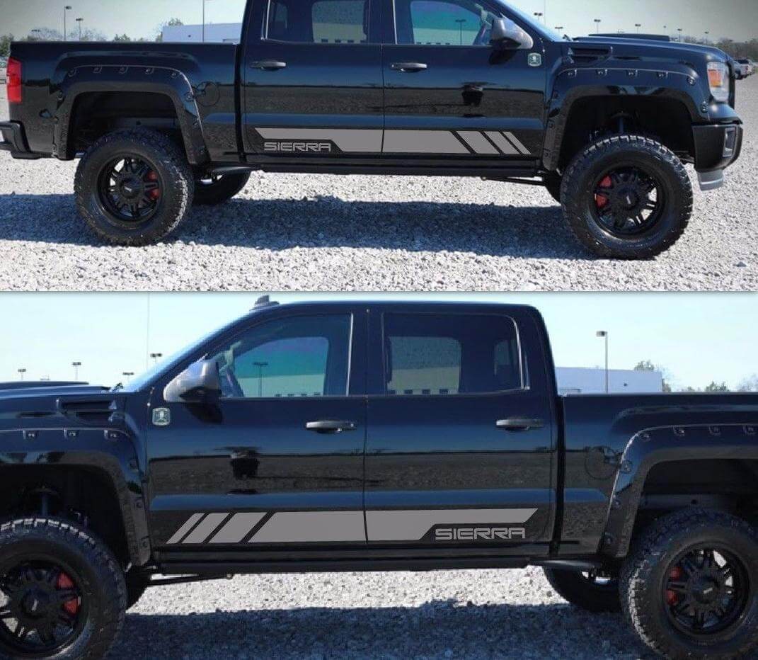 Kit de Pegatinas de Vinilo para Franja Lateral de Sierra para GMC Sierra 1500