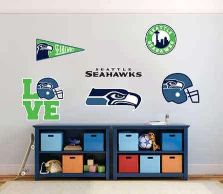 Calcomanías de Vinilo de Fanáticos de los Seattle Seahawks NFL Para Auto y Pared