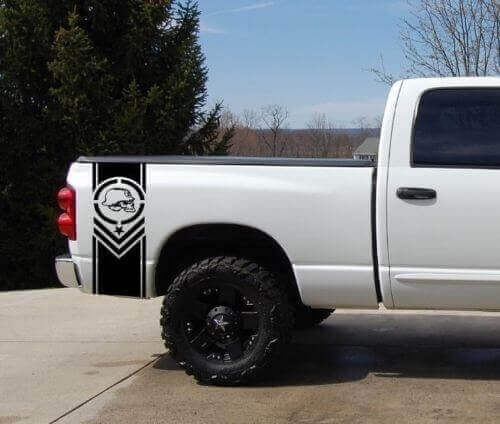 Calcomanía de Vinilo de Franja Lateral Trasera Mulisha Star para Camión Chevy Dodge Toyota GMC