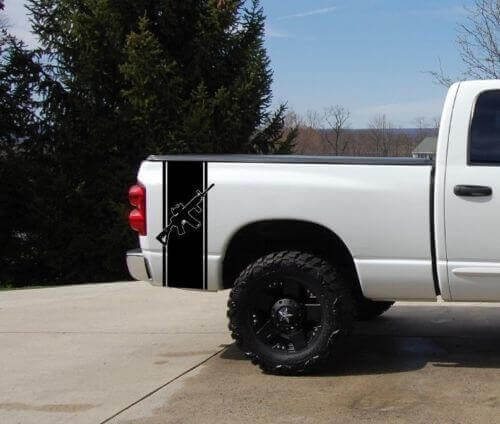 Pegatina Vinilo de Rayas AR15 para el Lateral de la Cama para Dodge Ram 1500