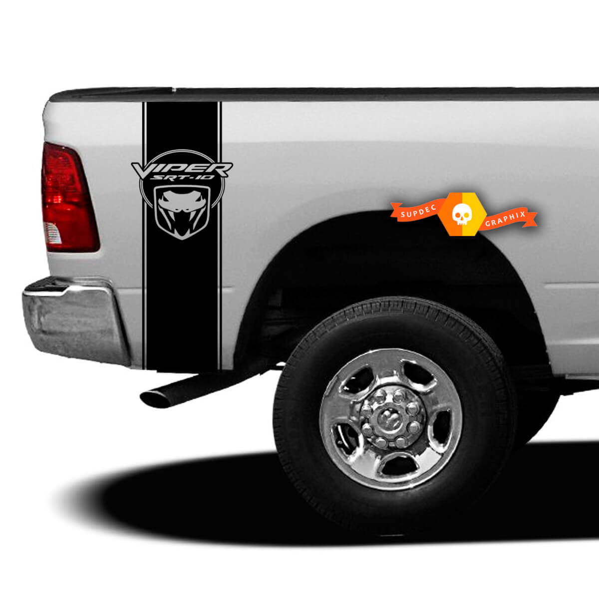 Kit de Vinilos de Franjas Laterales Estilo SRT-10 Viper para Dodge Ram 2004-2006