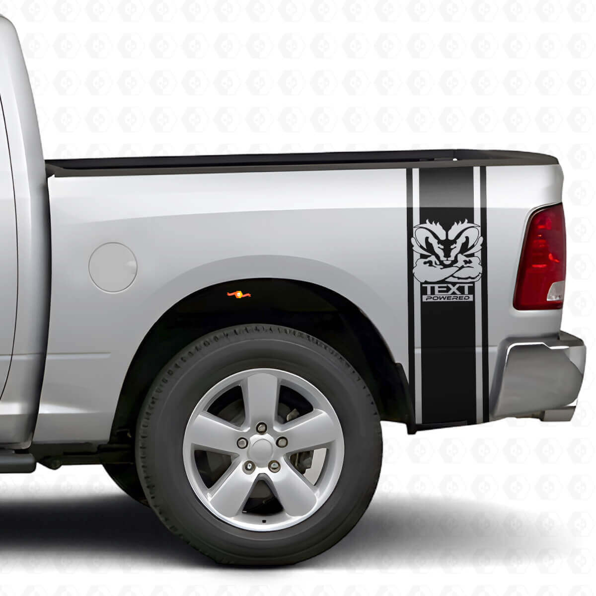Kit de calcomanías de vinilo personalizadas con franjas laterales traseras estilo Hemi para Dodge Ram