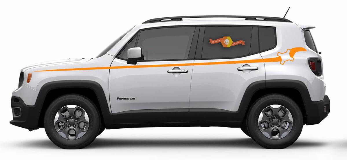 Jeep Renegade Pinstripe Gráfico Vinilo Calcomanía Calcomanía Side Camo Stripe