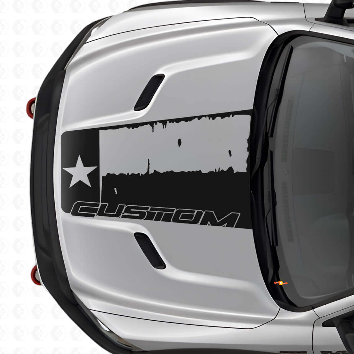 Vinilo adhesivo para capó con bandera de Texas envejecida para Dodge Ram 2015–2017