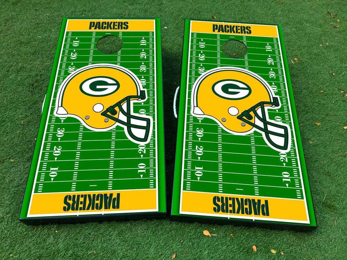 Vinilos adhesivos personalizados para tablero de cornhole con campo de equipo NFL
