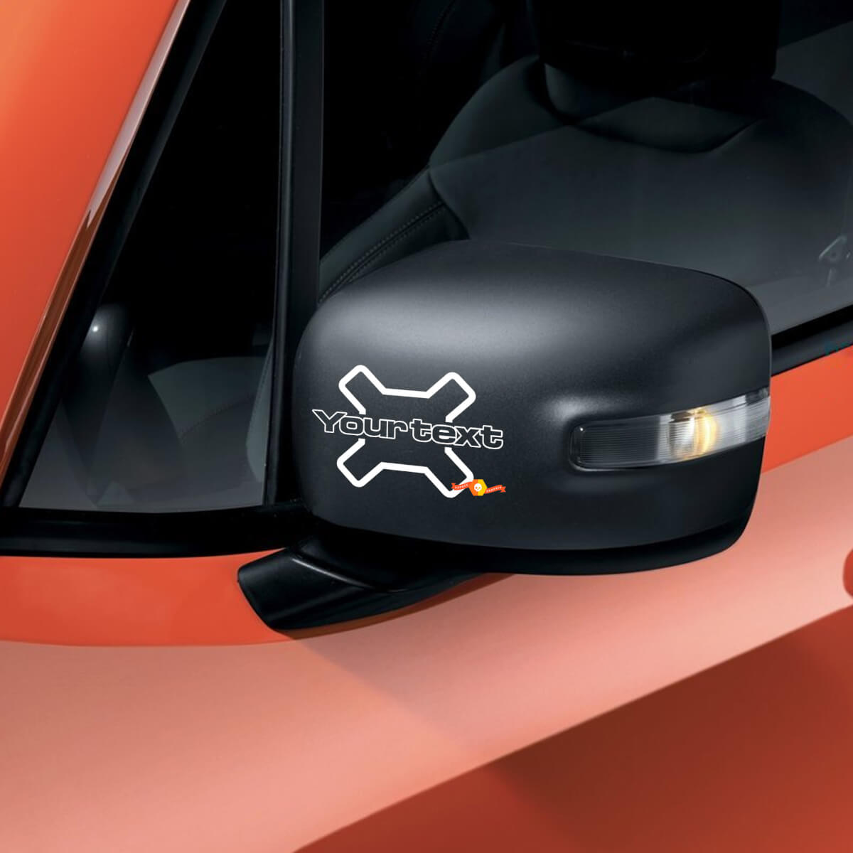 Pegatina gráfica de vinilo con letras para espejo para Jeep Renegade