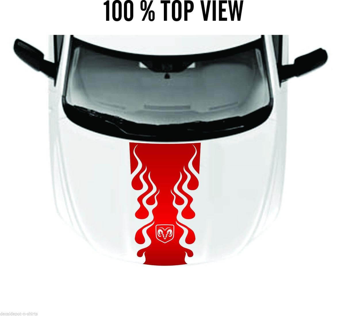 Pegatina de llamas para capó, vinilo con franjas para DODGE Ram 1500, 2500HD, 3500HD Rebel Nuevo