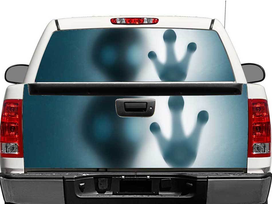 Calcomanía de Vinilo para Ventana Trasera o Portón Trasero Alien Hand para Camionetas Pick-up y SUVs