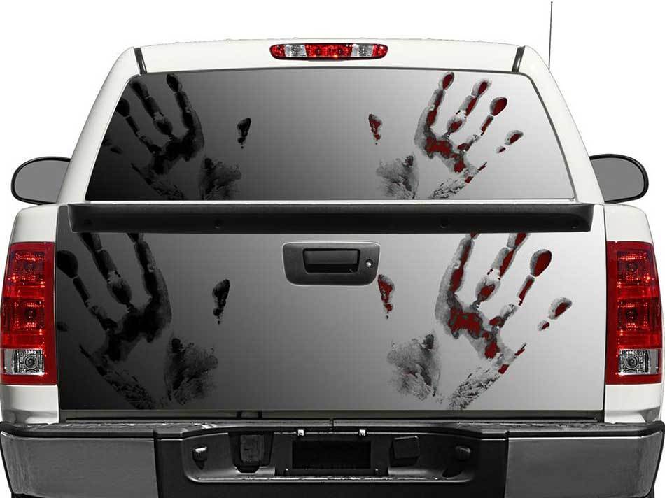 Pegatinas de vinilo de manos de zombi para ventana trasera o portón trasero para camionetas y SUVs