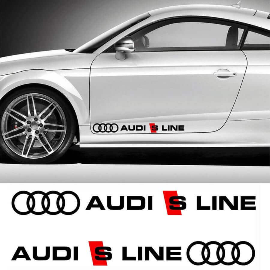 Juego de vinilos adhesivos para faldones laterales Audi S Line para coches Audi