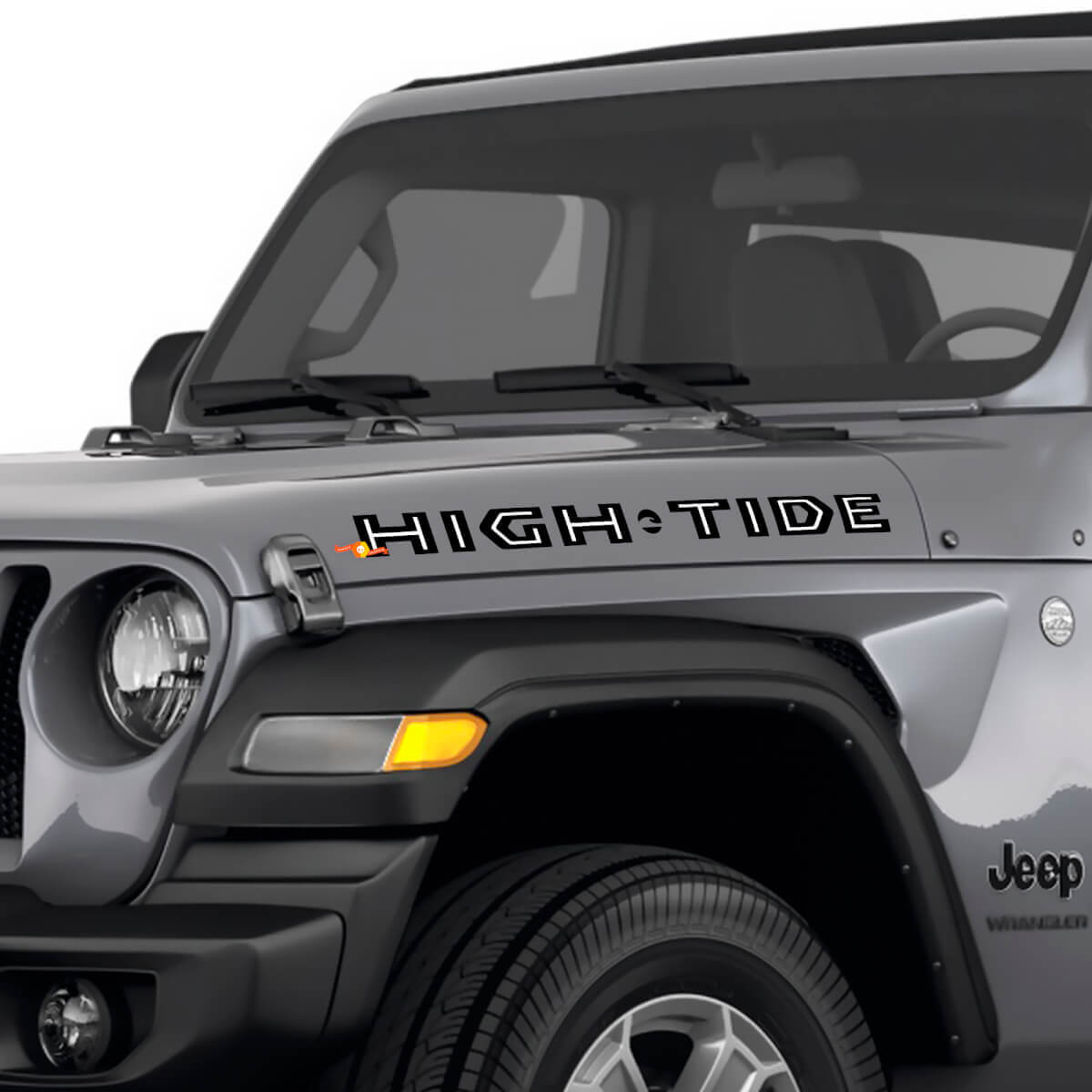 Calcomanías de vinilo con letras High Tide para el capó lateral del Jeep Wrangler
