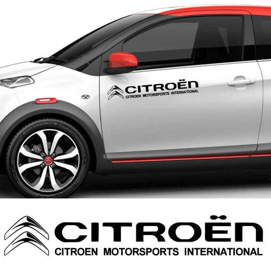 Conjunto de adhesivos vinilo lateral internacional de Citroen Motorsports para Citroen