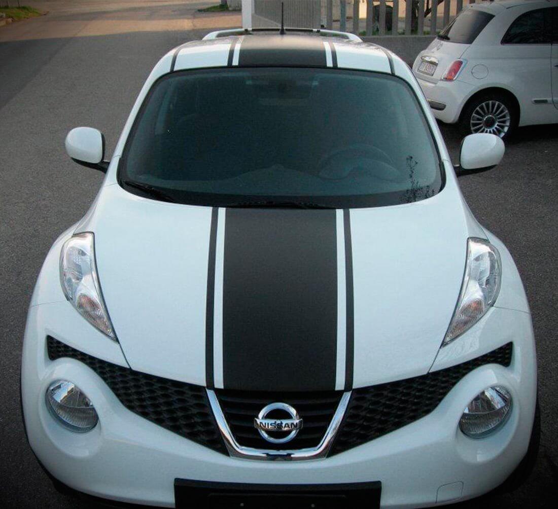 Kit de Vinilo con Franjas de Carreras para Capó, Techo y Maletero para Nissan Juke