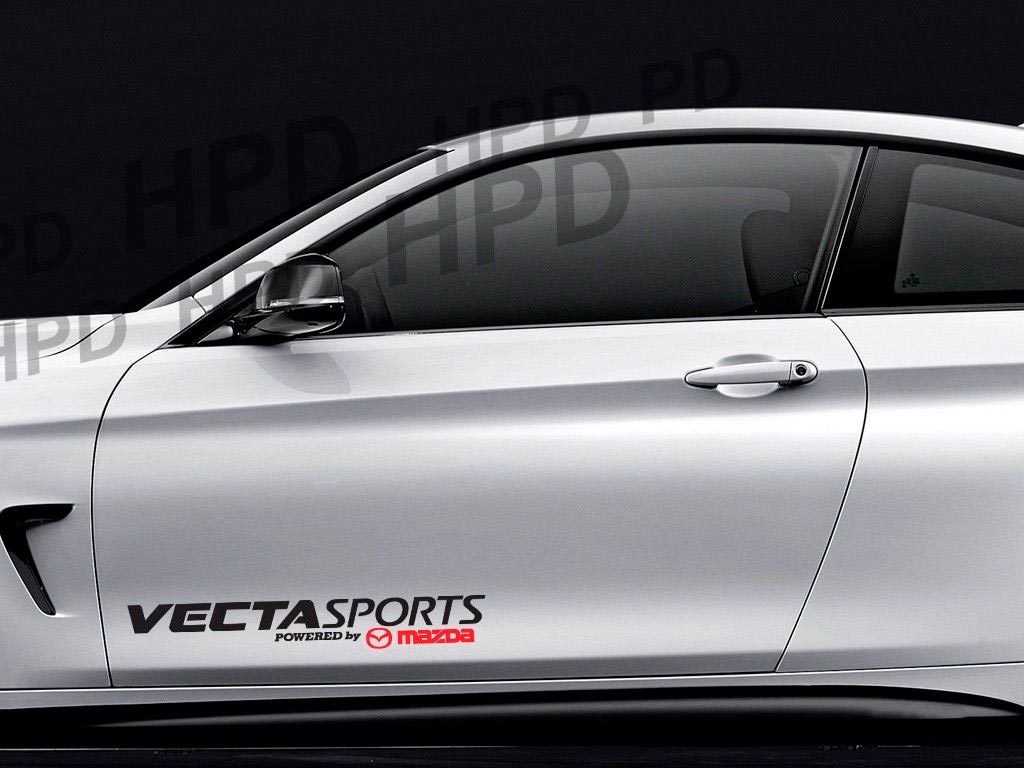 Pegatina de vinilo para puerta lateral Vecta Sports Potenciada por Mazda para Mazda RX-8